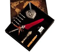 Stylo Plume Vintage, Plume, Encre D'Écriture, 5 Plumes, Porte-C¿Ur, Boîte Cadeau B85b