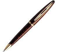 Stylo plume Waterman Carène - Couleur Marine Amber avec clip en or 23 carats - Pointe moyenne - Encre bleue - Présenté dans un coffret cadeau