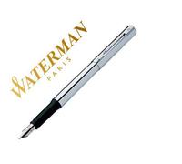 Stylo-plume waterman graduate corps acier chromé section noire