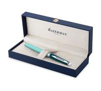 Stylo plume Waterman Hémisphère | en métal et laque verte avec finition palladium | plume moyenne en acier inoxydable | Encre bleue | Coffret cadeau