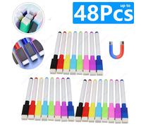 Stylo pour tableau blanc effaçable magnétique, 1 à 48 pièces, Options de couleur, papeterie de numérotation, fournitures d'enseignement de bureau pour tableau noir, Note d'étudiant Purple 4Pcs