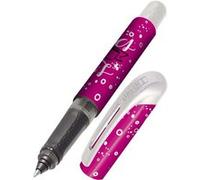 Online stylo roller ergonomique Pink │ pour l'école et le lycée │ poignée ergonomique pour gauchers et droitiers │ cartouches d'encre standard, rechargeables, couleur bleue │ pour filles et garçons