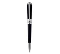 Stylo roller | Stylo Bille | Stylo Rechargeable | Coffret cadeau | Stylo Bille à Pointe Médium | Collection Liberté | en Laque Naturelle Noire et Finition Palladium | ST DUPONT