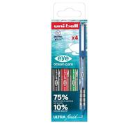 Stylo roller - uni-ball - Eye Ocean Care 0.7 - Étui de 4 - Encre noire - Pointe fine