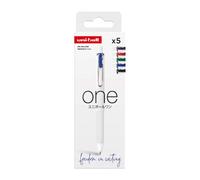 Stylo roller Uni Ball One écriture moyenne - Pochette de 5 couleurs classiques