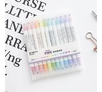 Stylo Surligneur Fluorescent ? Double Pointe, 12 Couleurs Pastel Uniques, Pour Marqueur De Papeterie Scolaire