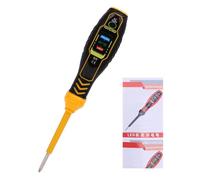 Stylo testeur de tension, testeur électrique, tournevis, détecteur de tension NCV avec indicateurs LED tricolores, test de fil sous tension sans contact, buzzer de continuité pour (Ph jaune (lumière