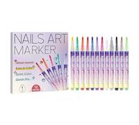 Stylos 3D - Ensemble de 12 couleurs, outils d'encre à séchage rapide, fournitures de beauté avec pinceaux de précision | Kit de peinture créatif pour la pratique en salon et les occasions de