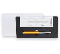 Stylos à bille avec technologie anti-fuite, en aluminium, de couleur orange, à pointe fine