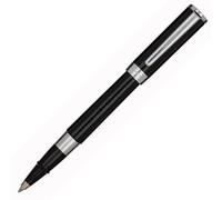 Stylos à bille en résine, noirs, avec finition chromée, présentés dans une boîte cadeau