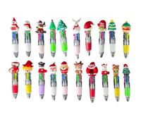 Stylos à bille Marqueurs Écriture Rétractables Multicolores Pour Noël | 20 pièces stylos pour bureau Pour université classe réunion travail dortoir maison journal prise de notes