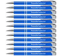 Stylos à bille personnalisés avec nom gravé, Stylos à bille en métal personnalisés avec texte, message, bénédictions, Stylo cadeaux pour le bureau, l'école, le mariage, Noël, Encre noire, 12 Pièces