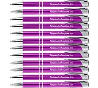Stylos à bille personnalisés avec nom gravé, Stylos à bille en métal personnalisés avec texte, message, bénédictions, Stylo cadeaux pour le bureau, l'école, le mariage, Noël, Encre noire, 24 Pièces