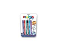 CARIOCA OOPS Stylos effaçables - Couleurs assorties, pointe Ø 0,7 mm, grip triangulaire ergonomique, double gomme, encre thermosensible et recharges compatibles (lot de 6 stylos)