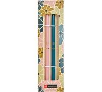 Miquelrius - Lot de 2 stylos métalliques fins à encre bleue, stylo léger et confortable avec pointe fine, rechargeables, compatibles avec recharge Metal Cross Broad 8100-2, Boho Essence