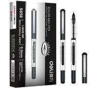 Stylos À Bille Roulante Noirs, Stylos À Gel Rouges Et Bleus, À Pointe Fine, 0.5mm, À Encre Liquide, À Séchage Rapide, Sans Bavures Ni Saignements, 12 Paquets