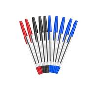 Stylos à Bille Topwrite Lot de 10 Pointe Fine Multicolore (Bleu, Noir, Rouge) Multicolore