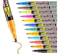 Stylos À Double Ligne À Paillettes, Marqueur Éblouissant Doodle, 12 Couleurs Métalliques (Argent) Pour Art, Dessin, Carte De V¿Ux, Affiche, Bricolage