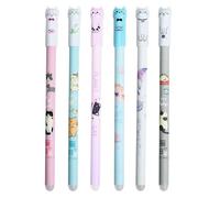 Stylos à encre gel chat mignon, kit d'instruments d'écriture rechargeables, pointe fine avec fonction d'effacement propre, accessoire de salle de classe, outil de bureau avec style , fourniture