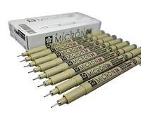 Stylos à encre pigmentaire Pigma Micron 04, coffret de 8, couleur noire, pointe de 0,40 mm