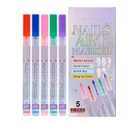 Stylos à peinture à - stylos à à pointe fine, vernis multi-couleurs | Marqueur de dessin à imperméable, outil de conception créatif pour la manucure de bricolage, kit de décoratio