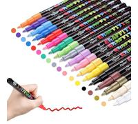 Stylos À Peinture Acrylique, 18 Marqueurs Pour Roches, Artisanat, Céramique, Verre, Bois, Tissu, Toile, Fournitures D'art, 0.7mm/2.0mm