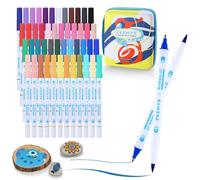 Stylos à peinture acrylique, 48 couleurs, double embout, pinceaux marqueurs, 1-5 mm. Stylos gel, 0,7 mm, résistants à l'eau, pour pierre, bois, verre, papier