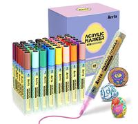 Stylos à peinture acrylique, 48 couleurs, résistants à l'eau, pointe de 3 mm, pour décorer des pierres, du verre, de la céramique, pour travaux de bricolage