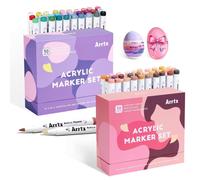 Stylos à peinture acrylique, 56 couleurs pour la peinture sur pierre, tons pastel et couleurs chair, coffret de 60 pièces