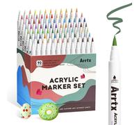 Stylos à peinture acrylique, 90 couleurs, pointe pinceau, résistants à l'eau, pour utilisation sur pierre, verre, bois, toile et pour travaux de décoration