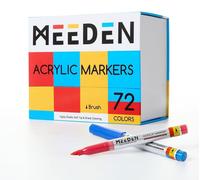 Stylos à peinture acrylique, pointe pinceau, 72 couleurs, 7,5 ml, résistants à l'eau, à séchage rapide, pour pierre, toile, bois, tissu, céramique