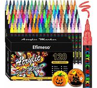 Stylos à peinture acrylique, résistants à l'eau, 120 couleurs. Pointe extra-fine de 0,7 mm, pour utilisation sur pierre, verre, bois, céramique et métal