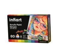 Stylos à peinture gel pour superposition de couleur, 80 couleurs | Kit de décoration en gel acrylique, pointe ronde de 1 mm pour journaux, papier à dessin, bois, céramique