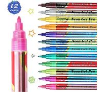 Stylos À Peinture Métallique Scintillant, Kit De Stylos À Gel De Peinture Artistique De Couleur Scintillante Pour Cartes De V¿Ux, Tasses, Dessin Artistique, Peinture Rock, 12 Pièces