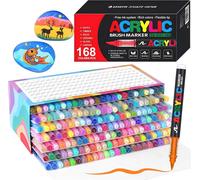 Stylos acryliques - Ensemble de stylos de peinture - Pour la création artistique - 168 couleurs - 50 pièces - Multicolore