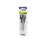 Stylos bille - Assortis - Pointe 1 mm - 4 pièces - Écriture fluide - Non rechargeable