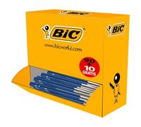 Stylos bille Bic M10 rétractable bleu - lot de 100 dont 10 gratuits