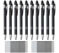 Stylos-bille de haute qualité, lot de 10, stylos-bille très résistants avec 20 recharges, couleur noire