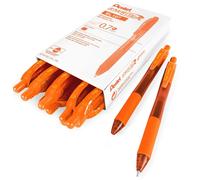 Stylos bille rétractables - Pointe de 0,7 mm - Encre orange - Lot de 12