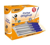 Stylos cristal Bic bleu - lot 100 dont 10 gratuits