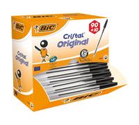 Stylos cristal Bic noir - lot de 100 dont 10 gratuits