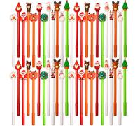 Stylos de Noël, lot de 48, 12 modèles différents, motifs de dessins animés