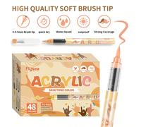 Stylos de peinture acrylique Flysea (Set), stylos à encre liquide à pointe souple pour mélange de couleurs 12/24/36/48/72 pièces, couleurs dégradées, plusieurs options de couleurs disponibles, peintur
