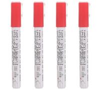 Stylos de Peinture Rouges pour Pierre Tombale, 4 Pièces, Pointe 2-3mm | Résistance aux Intempéries, Usage sur et Gravure, Fête à Thème, Repérage Net