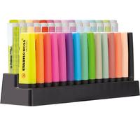 Stylos de surlignement STABILO - Coffret de 15 pièces - Fluorescents - Pour tapis de table - Boss 70 + 15 swing cool - Différentes couleurs