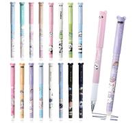Stylos effaçables 16 pièces, Stylo à bille effaçable Adorable lapin & Panda géant & Cheval mystique & Exploration spatiale- Set de stylos thermoeffaçables, pour l'école, le bureau & la créativité