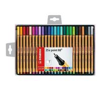 Stylos Feutre Point 88 - STABILO - Coffret de 25 - Couleurs Assorties - Pointe Fine - Largeur 0,4 mm