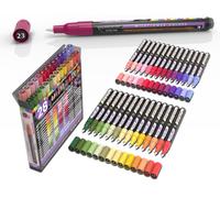 Stylos feutres à base d'acrylique, coffret de 28, pointe de 0,7 mm, couleurs de fleurs sauvages, pour travaux manuels