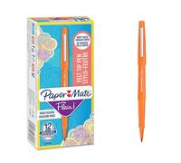 Stylos feutres Paper Mate Flair | Feutres de coloriage sans fuite à pointe moyenne (0,7 mm) | encre orange | Idéal pour écrire, scrapbooking, dessiner, etc. | Boîte de 12