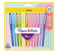 Stylos feutres Paper Mate Flair | Feutres de coloriage sans fuite à pointe moyenne (0,7 mm) | Idéal pour écrirecoloriage (adultes et enfants) scrapbookingetc. | Couleurs pastel | Lot de 12